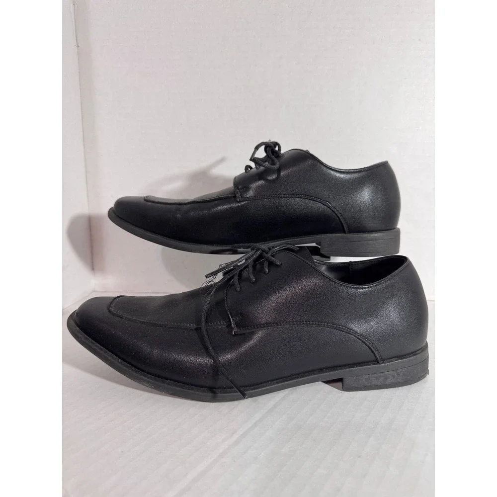 Vangelo Mens Black Square Toe Lace Up Oxford Dress Shoes Size 11.5 M
